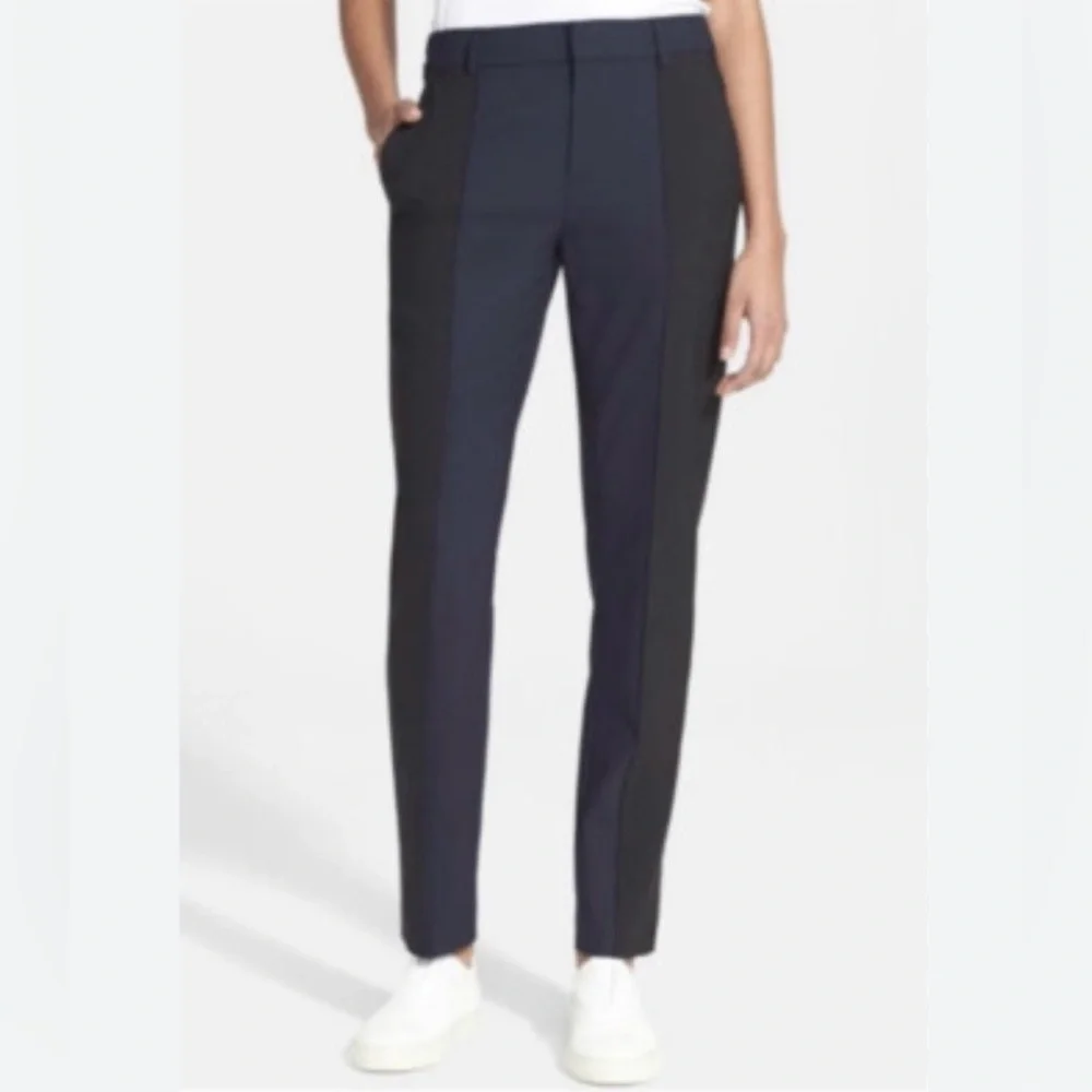 Vince Wool Blend Contrast Panel Slim Ankle Pants Size 8 NWT - Picture 1 of 13